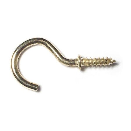 Midwest Fastener 9/16" x 1" Brass Cup Hooks 100PK 51022